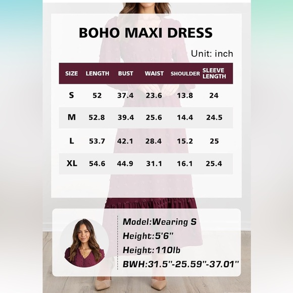 Burgundy Midi Dress - Picture 7 of 8